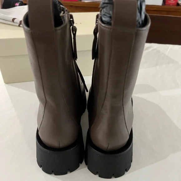 M. Gemi The Benedetta Brown Leather Combat Boots 38.5 Italy 8 US - Picture 6 of 11